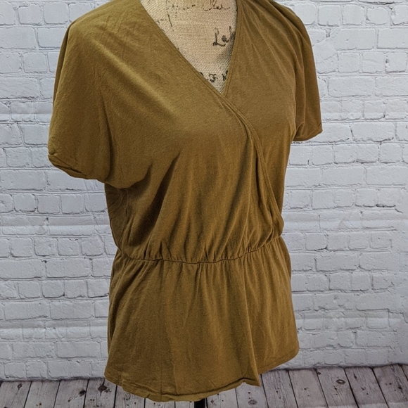 J. Crew Brown Faux Wrap Top Medium - Picture 6 of 6
